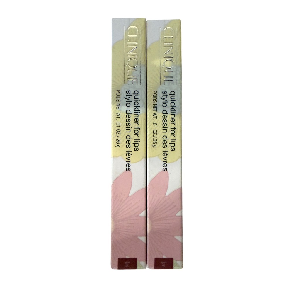 Lot of 2 Clinique Quickliner for Lips 20 Chili Lip Liner New in Box .01oz